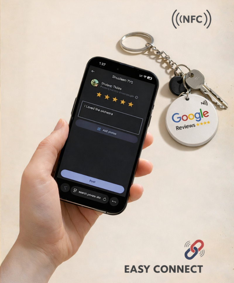Google Review NFC Keychain for Easy Reviews | Easy Connect